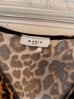 MAGIA USA Women's Leopard Print Maxi Dress in Brown